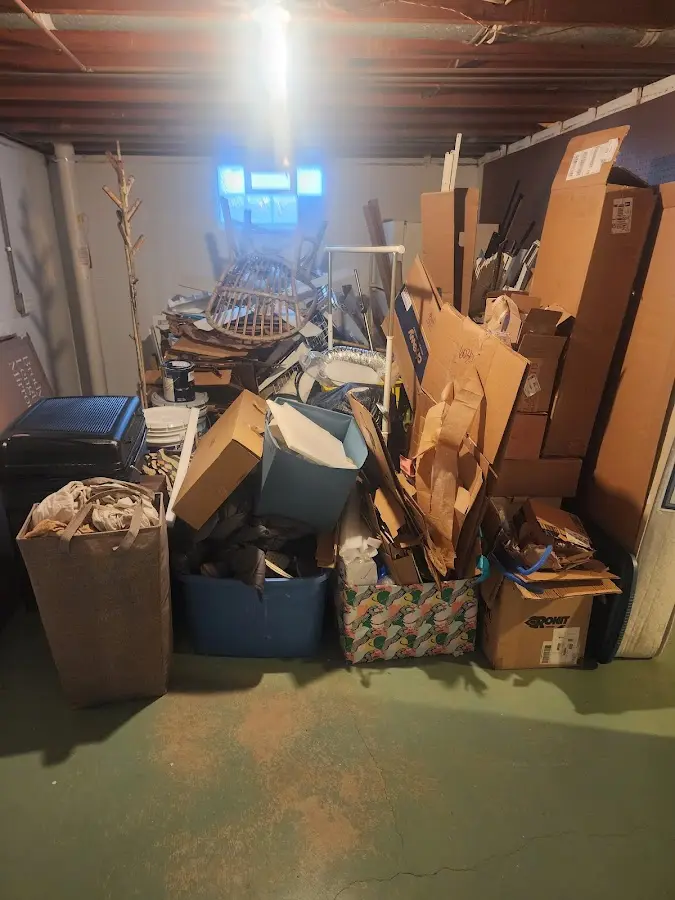 Roll-off dumpster container at job site for Cleanout Dumpster Rental in Deer Park